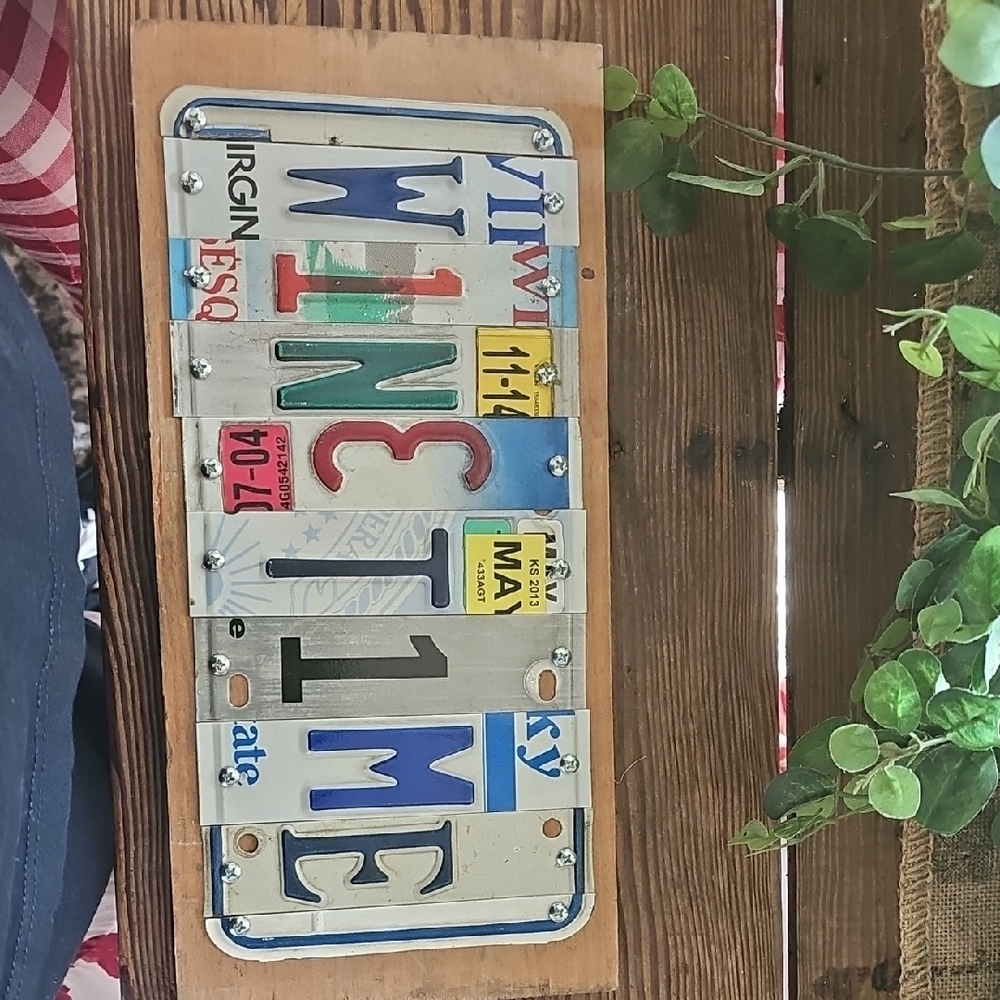 Vintage License Plate Wall Art - Multicolor